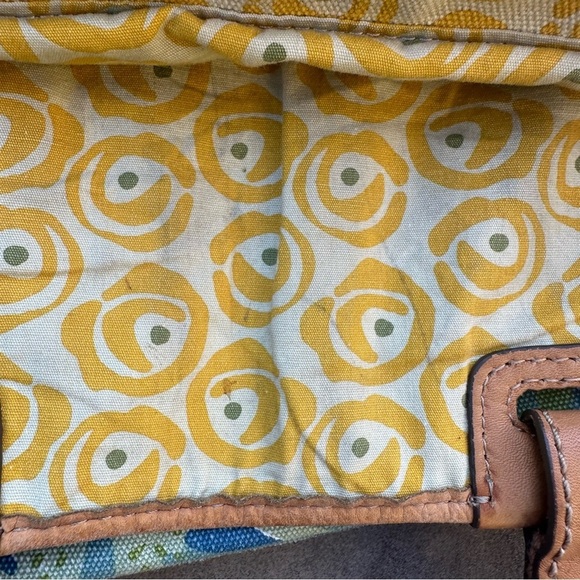 Fossil Canvas Leather Butterfly Floral Large Shoulder Tote Bag Hippie Boho READ - Picture 8 of 14